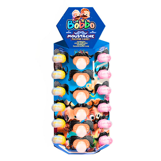 Bobbo Moustache Pacifier Candy Tutti Frutti 14g – 360 Piezas