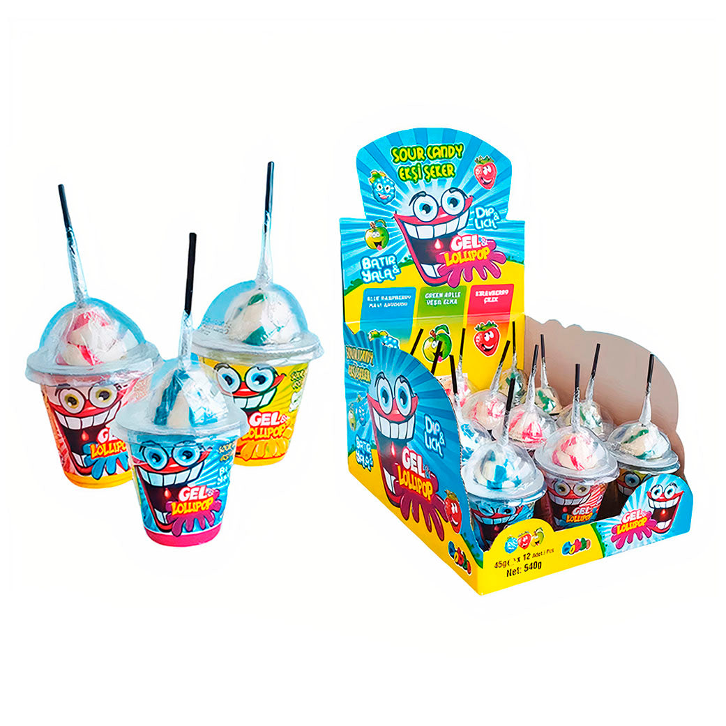 Bobbo Gel Lollipop 45g – 144 Piezas