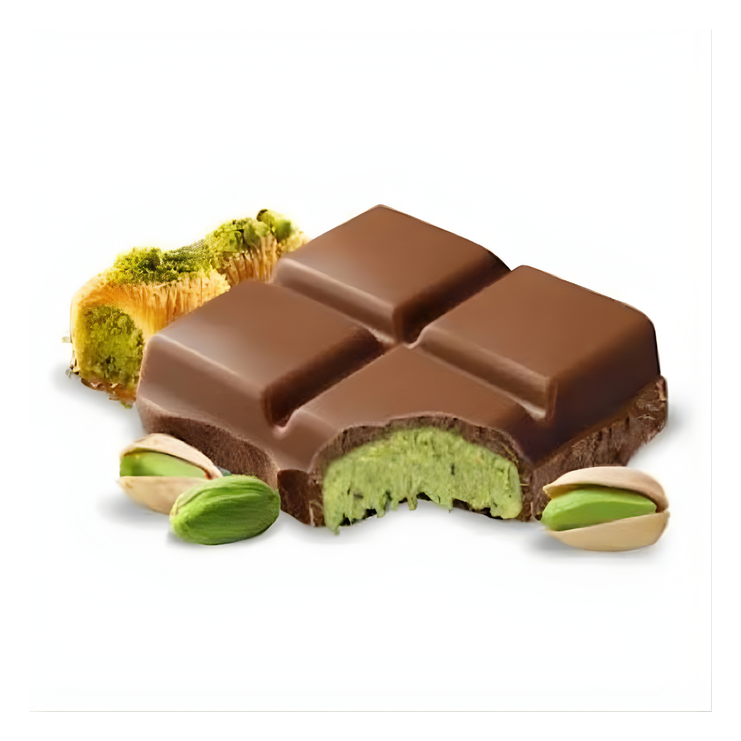 Chocolate Miskets Dubai (Pistacho con Chocolate con Leche) 100 g 72 uds/Caja (12x6)