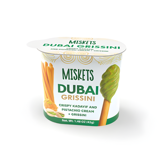 Miskets Pistacho Dubai y Grissini Dip n Go 42 g 48 piezas / Caja (12x4)