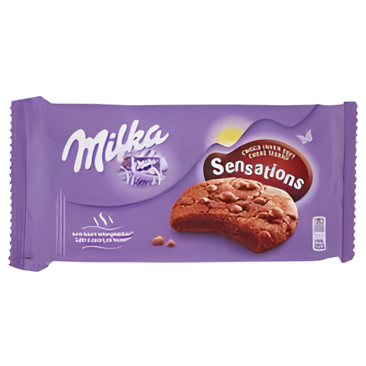 Galletas de chocolate Milka Sensations con interior suave, 156 g, 12 unidades/caja (doble chocolate)