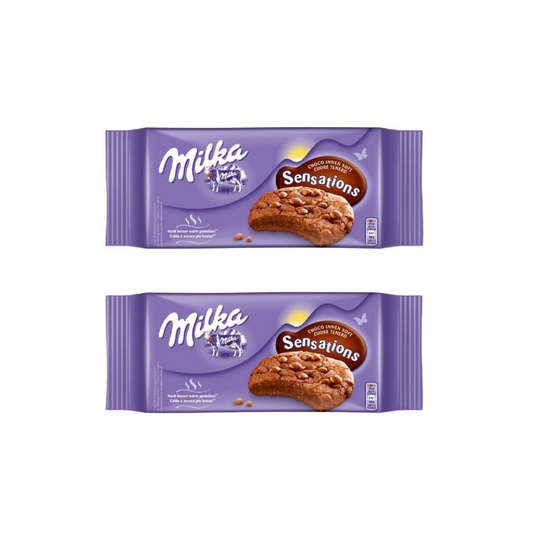 Galletas de chocolate Milka Sensations con interior suave, 156 g, 12 unidades/caja (doble chocolate)