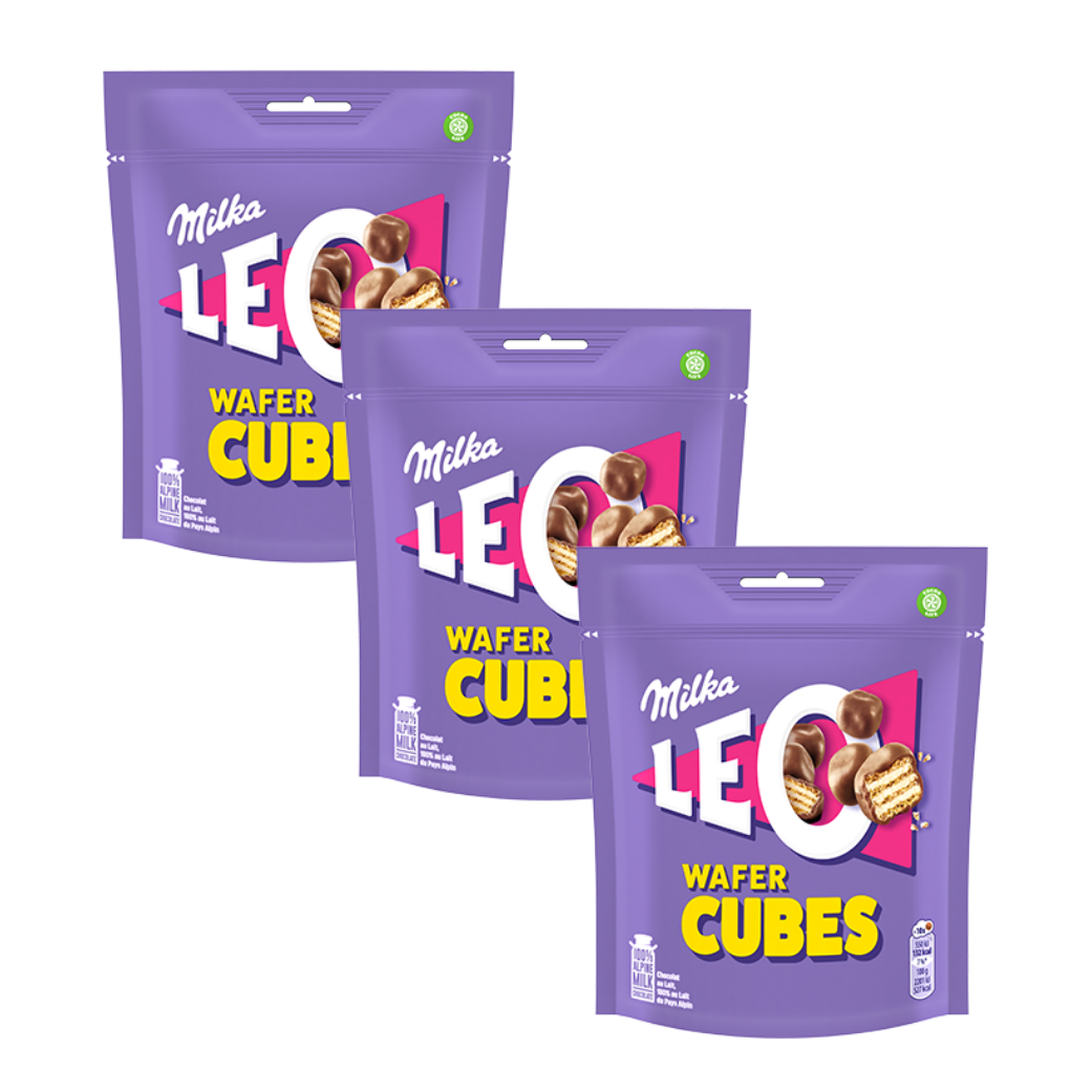Cubitos de oblea Milka Leo 150 g 8 uds/caja