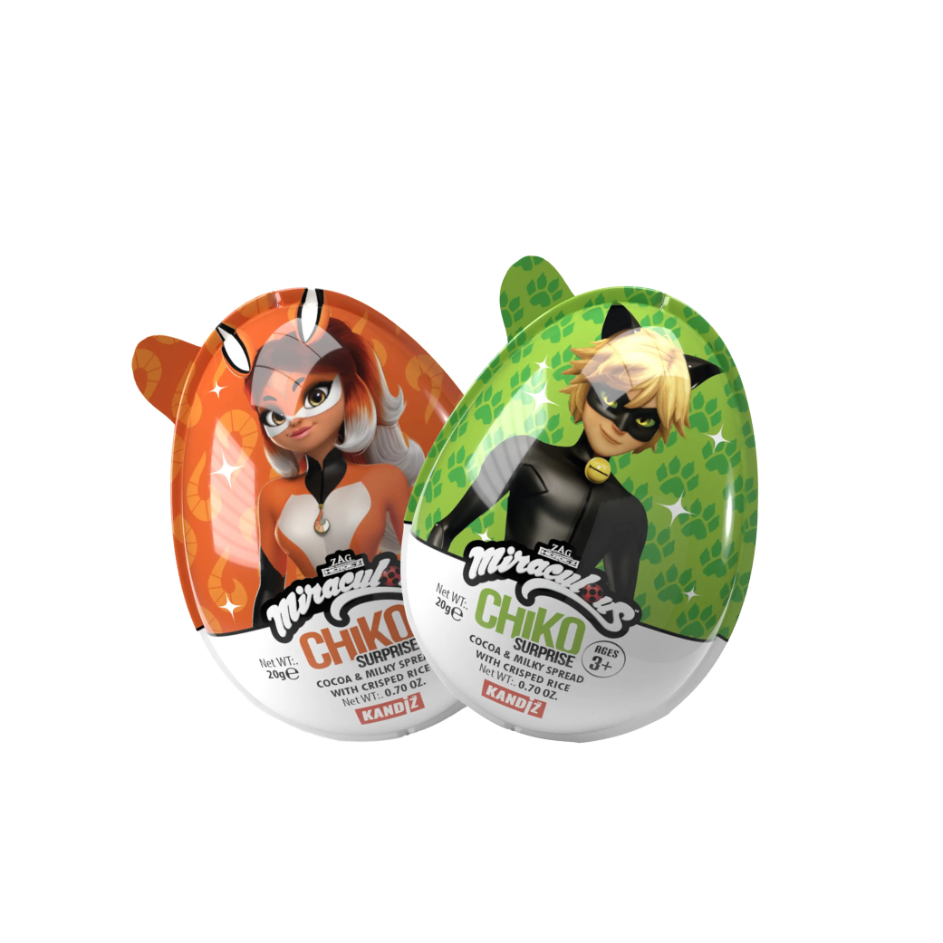 Huevo sorpresa Miraculous Chiko de 20 g, expositor de suelo, 128 unidades/caja