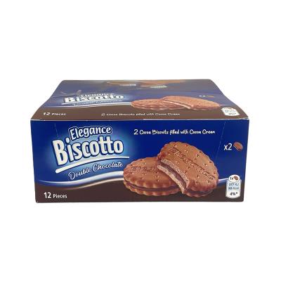 Elegance Biscotto Cocoa Biscuit Double Chocolate 34g (2 bolsas) 144 piezas (12x12)