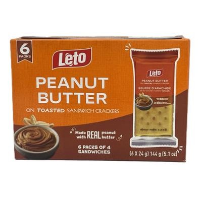 Leto Peanut Butter On Toasted Sandwich Crackers (6bolsas) 144g 12piezas